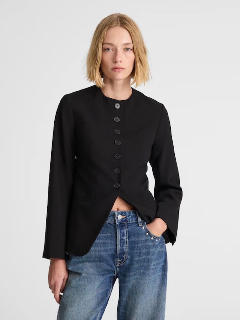 Madwell The Nolita Cutaway Blazer NY408 Size 14 NWT Black